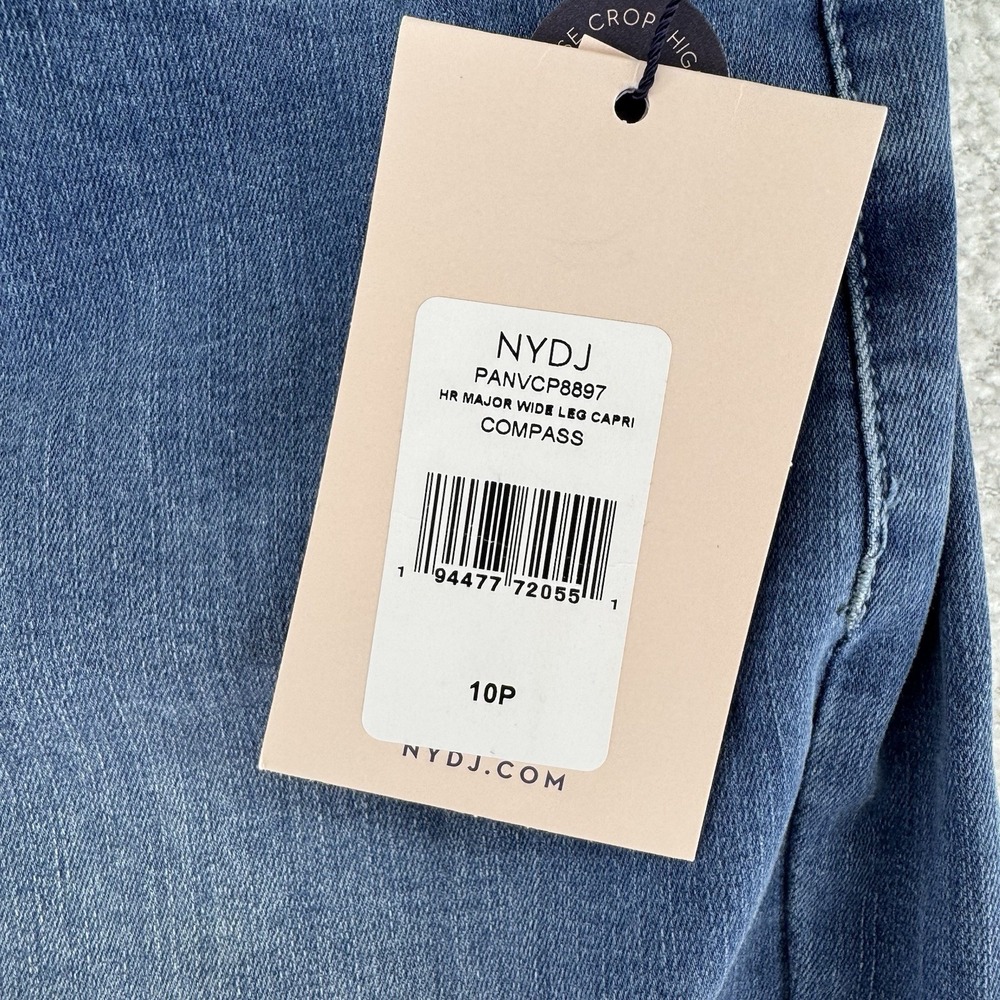 NYDJ Cool Embrace Wide Leg Denim Crop Jeans Size 10P Compass Blue - Picture 5 of 11